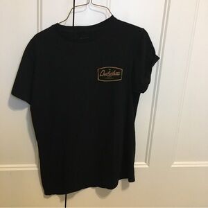 QUIKSILVER MEN'S TOP  Size Small BLACK - LOGO BACK TEE SHIRT CREW neck NWOT